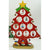 Decoratiune Craciun brad, rosu  ,10 cavitati cu ornamente , 20.5cm x 28 cm  , lemn