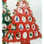 Decoratiune Craciun brad, rosu  ,10 cavitati cu ornamente , 20.5cm x 28 cm  , lemn