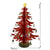 Decoratiune Craciun, Brad, Rosu/Alb, 15 cavitati cu ornamente, 25.5 cm x 33 cm, Lemn